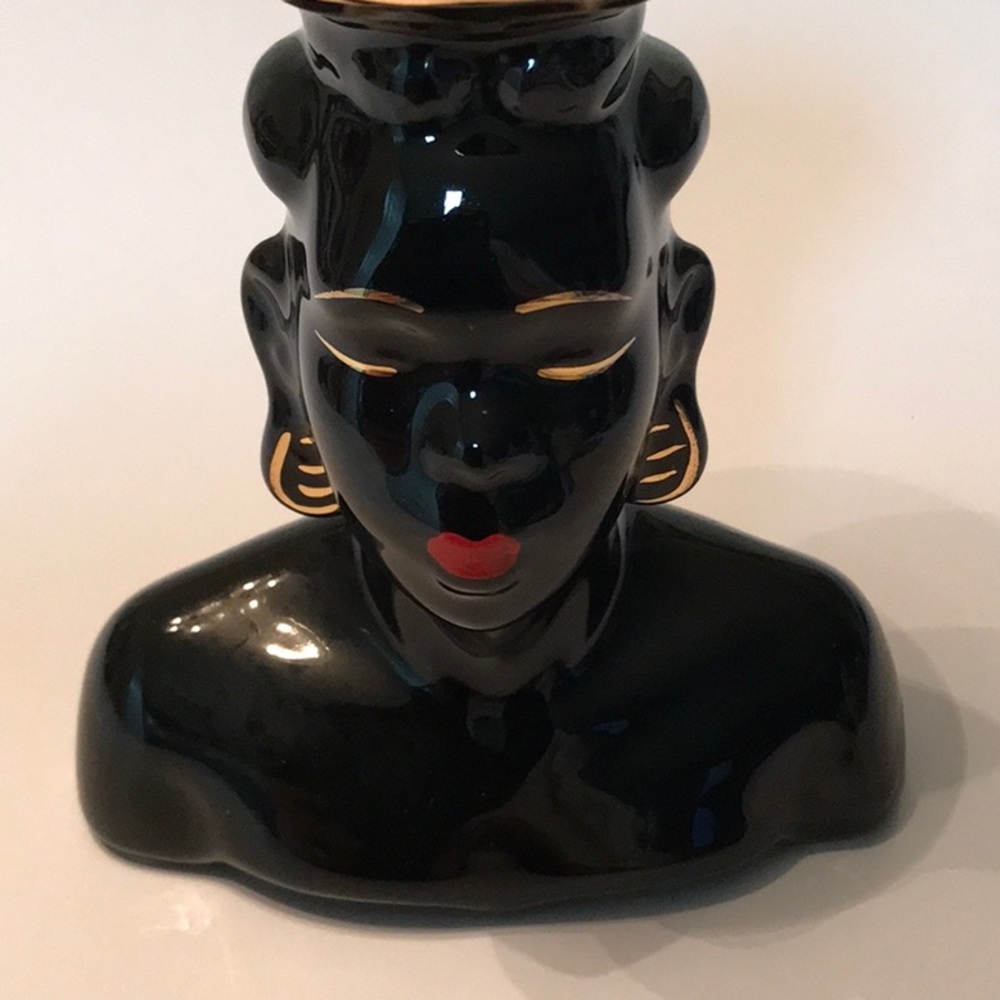 Vintage Nubian African American Blackamoor head vase - 1950s – 6” - Picture 2 of 7
